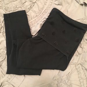 PINK black polka dot yoga pant leggings • Size S